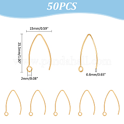 50 шт. ионное покрытие (IP) крючки для сережек из нержавеющей стали 304&nbsp;STAS-UN0058-58
