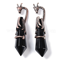 Большие подвески с ограненными заостренными пулями из натуральных и синтетических драгоценных камней&nbsp;G-L524-19R