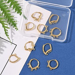 10 шт. 5 стиля латунная фурнитура для сережек-колец KK-FS0001-72