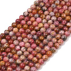 Природные родонит бисер нитей&nbsp;G-G206-A02-6mm