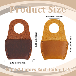 2 шт. 2-цветная защита большого пальца из коровьей кожи для резьбы по дереву&nbsp;AJEW-CL0001-53
