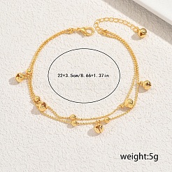 Двухслойные браслеты на щиколотку с кисточками из латуни для женщин&nbsp;CO6617