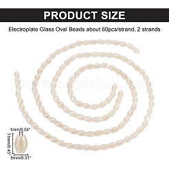 2 нить гальваника стеклянные бусины нити&nbsp;EGLA-AR0001-19