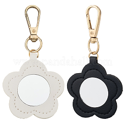 Вырезанная полая 2шт 2 цвета искусственная кожа подвесные украшения&nbsp;HJEW-CL0001-04C