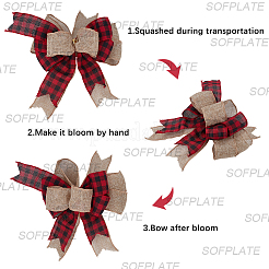 2 шт. льняная ткань с узором тартан&nbsp;AJEW-SP0003-67