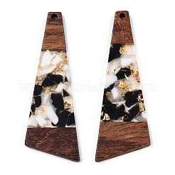 Большие подвески из прозрачной смолы и орехового дерева&nbsp;X-RESI-TAC0017-71-A01