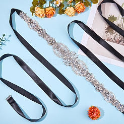 Цветочные полностью хрустальные стразы свадебные пояса ручной работы для свадебных платьев&nbsp;AJEW-WH20006-233B-01