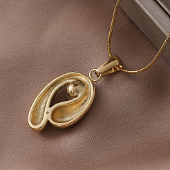 Женские ожерелья из хирургической нержавеющей стали 316 с подвеской овальной формы с искусственным жемчугом&nbsp;AT3261