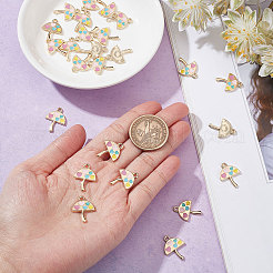 30 зонт с подвесками из эмалевого сплава в форме сердца&nbsp;ENAM-SC0002-98