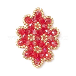 Подвески-коннекторы из плетеных стеклянных бусин&nbsp;PALLOY-MZ01201