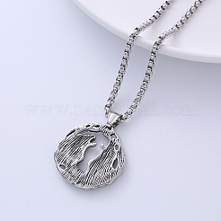 Винтажный ретро-кулон с двумя волками из нержавеющей стали 304 в стиле панк&nbsp;XB0880