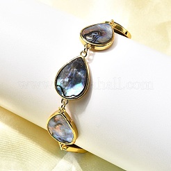 Браслеты-цепочки из натуральных ракушек-абалонов и пауа для женщин&nbsp;BJEW-F512-01G