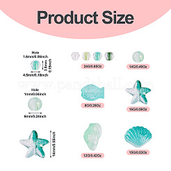 89 г прозрачных стеклянных шариков-спрей с краской 6 видов&nbsp;GLAA-TA0003-52B