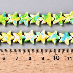 С напылением окрашенные синтетические бирюзовые бусинки&nbsp;UNKW-T001-11C