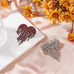 2шт брошь из двухцветного сплава со стразами&nbsp;FIND-GO0003-52