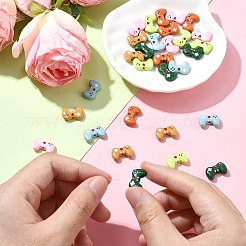 30шт 6 цвета окрашенные распылением бусины из сплава&nbsp;FIND-CJ0002-68