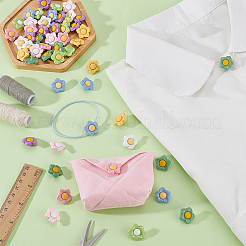 90 шт. 9 цвета пуговицы из смолы с 1 отверстиями&nbsp;BUTT-PH0001-66