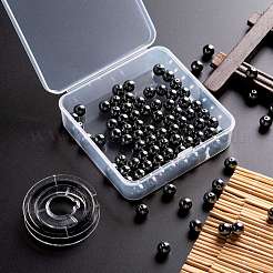 100шт 8мм немагнитные круглые бусины из синтетического гематита&nbsp;DIY-LS0002-16