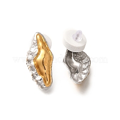 Двухцветные серьги-гвоздики из нержавеющей стали 304&nbsp;EJEW-G422-04GP-01