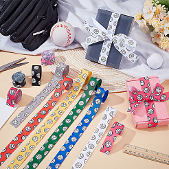 11 цвет полиэстеровая репсовая лента с рисунком волейбола&nbsp;AJEW-PH0005-85