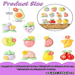 55 шт. 11 стиля непрозрачной смолы декоден цветок и фрукты кабошоны&nbsp;RESI-CJ0004-10