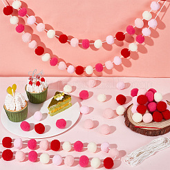 Шерстяной войлочный шар гирлянда разноцветный помпон&nbsp;AJEW-WH0258-717A