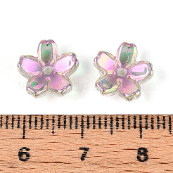 Прозрачные гальванические стеклянные колпачки для бусин&nbsp;EGLA-N015-01D