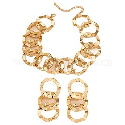 Комплекты из цепочки из сплава с звеньями и сережек-гвоздиков.&nbsp;FS-WGED5D3-01