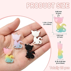 20шт 4 цвета подвески из смолы&nbsp;RESI-YW0004-14