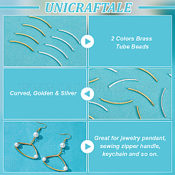 200шт 2 цвета латунные бусины трубки&nbsp;KK-UN0003-79