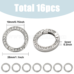 16 шт. Кольца пружинные со стразами из сплава&nbsp;FIND-SP0004-52B