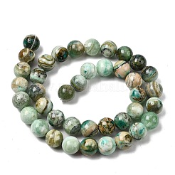 Естественная зеленая линия яшма бисер прядь G-L639-A01-12mm