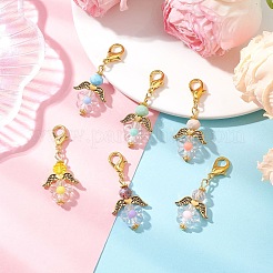 6 шт. подвеска в виде цветочного ангела из стекла и акрила&nbsp;HJEW-MZ00236