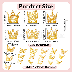 Топпер для торта с коронами из сплава со стразами&nbsp;DIY-AN0001-30