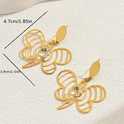 Элегантные серьги-гвоздики с кисточками-бабочками из нержавеющей стали 201&nbsp;PO0669