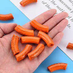 Непрозрачные акриловые бусины с краклеем&nbsp;MACR-S372-001N-008