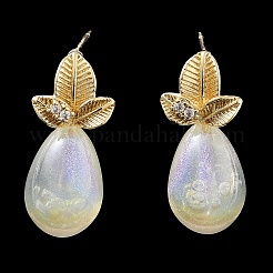 Серьги-гвоздики из латуни со стеклом&nbsp;EJEW-Q811-01KCG