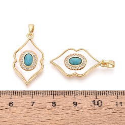 Подвески из искусственной бирюзы с ракушками&nbsp;KK-N287-12G-02