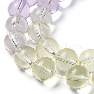 Выпечка расписные прозрачные стеклянные бусины&nbsp;LS-DGLA-M001-10mm-02-1