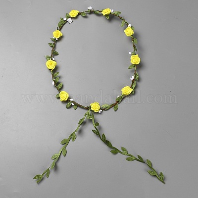 Повязки на голову с искусственными розами из полиэстера AJEW-WH20019-03E-1