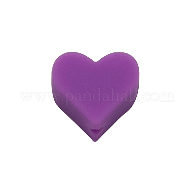Экологически чистые силиконовые бусины в форме сердца&nbsp;LS-SIL-WH0013-56D-1