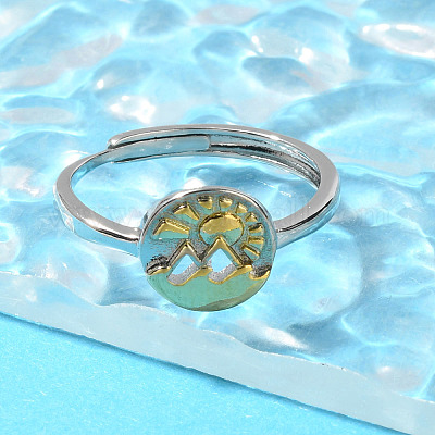 Латунные регулируемые кольца для женщин&nbsp;RJEW-R005-04G-1