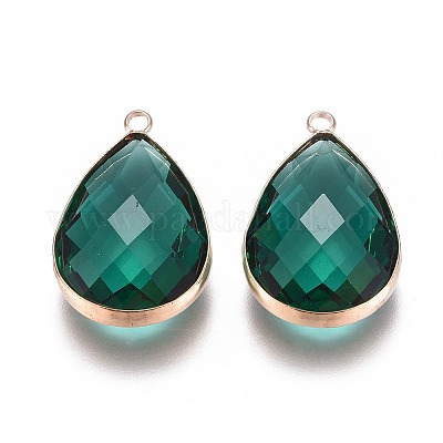 Латунь стекло кулоны&nbsp;GLAA-G054-01G-1