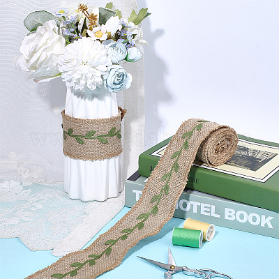 Ленты из мешковины&nbsp;SRIB-WH0011-383-1