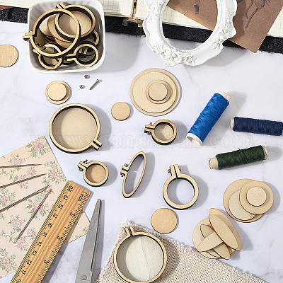 5 шт. 5 стиля деревянных пялец для вышивания&nbsp;DIY-CP0012-43C-1