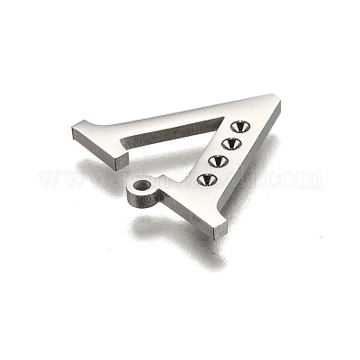 Подвеска в форме буквы из не тускнеющей нержавеющей стали 304 со стразами&nbsp;STAS-Y006-61P-V-1