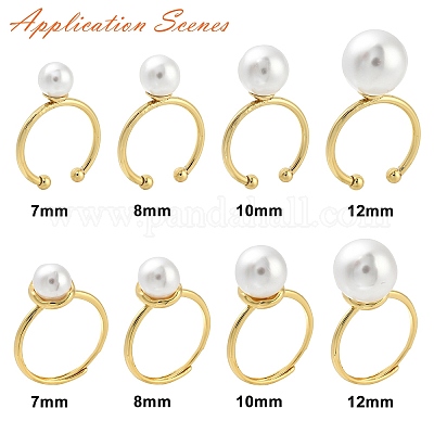 Закрепки кольца из латуни с открытой манжетой&nbsp;LS-KK-G518-04G-02-1