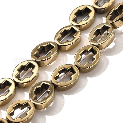 Гальванические нити из синтетических немагнитных гематитовых бусин G-L613-Z01-01N-1