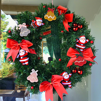 8 шт. 4 цвета шерстяной фетровый рождественский колокольчик&nbsp;DIY-NB0008-88-1