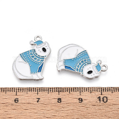 Подвески в виде медведей из эмалированного сплава с гальваническим покрытием&nbsp;ENAM-T024-73A-P-1